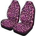 thumbnail image 1 of FMSHPON Set of 2 Car Seat Covers Pink Purple Leopard Print Universal Auto Front Seats Protector Fits for Car,SUV Sedan,Truck, 1 of 5