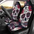 thumbnail image 1 of FMSHPON Set of 2 Car Seat Covers Skull Flower Universal Auto Front Seats Protector Fits for Car,SUV Sedan,Truck, 1 of 3