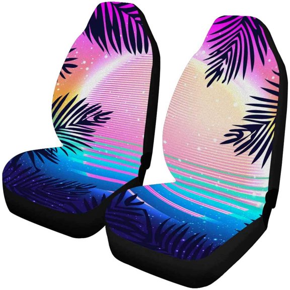 FMSHPON Set of 2 Car Seat Covers Summer Party Holiday Universal Auto Front Seats Protector Fits for Car,SUV Sedan,Truck