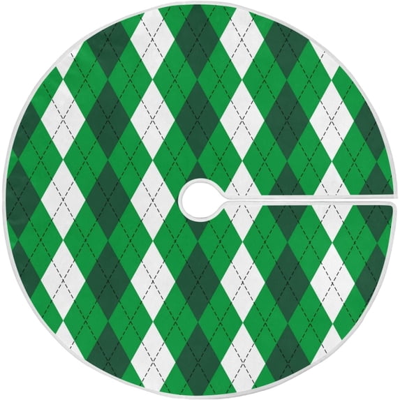 FMSHPON Shamrock Pattern Xmas Christmas Tree Skirt Stand Mat for Holiday Party Decoration Indoor Outdoor 48 inches