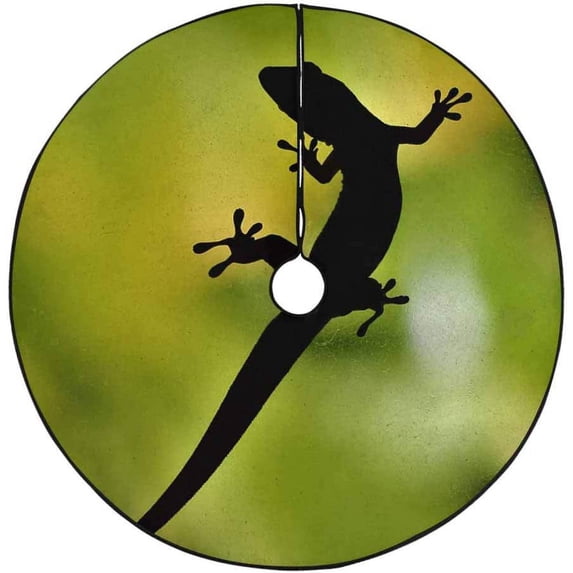FMSHPON Silhouette of Gecko Xmas Christmas Tree Skirt Stand Mat for Holiday Party Decoration Indoor Outdoor 36 inches