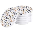 thumbnail image 1 of FMSHPON Simple Elements Trees and Set of 2 Car Coaster for Drinks, Absorbent Ceramic Stone Coasters Cup Mat with Cork Base for Home Kitchen Room Coffee Table Bar Decor, 1 of 5