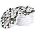 thumbnail image 1 of FMSHPON Simple Geometric Triangle Pattern Set of 2 Car Coaster for Drinks, Absorbent Ceramic Stone Coasters Cup Mat with Cork Base for Home Kitchen Room Coffee Table Bar Decor, 1 of 5