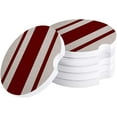 thumbnail image 1 of FMSHPON Simple Red Stripe Vintage Set of 4 Car Coaster for Drinks, Absorbent Ceramic Stone Coasters Cup Mat with Cork Base for Home Kitchen Room Coffee Table Bar Decor, 1 of 5