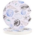 thumbnail image 1 of FMSHPON Simple Shell Conch Starfish Pattern Set of 6 Car Coaster for Drinks, Absorbent Ceramic Stone Coasters Cup Mat with Cork Base for Home Kitchen Room Coffee Table Bar Decor, 1 of 5