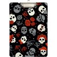 thumbnail image 1 of FMSHPON Skull Rose Flowers Clipboard Hardboard Wood Nursing Clip Board and Pull for Standard A4 Letter 13x9 inches, 1 of 2