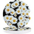 thumbnail image 1 of FMSHPON Small Daisy Spring Flowers Plants Set of 6 Car Coaster for Drinks, Absorbent Ceramic Stone Coasters Cup Mat with Cork Base for Home Kitchen Room Coffee Table Bar Decor, 1 of 5