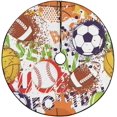 thumbnail image 1 of FMSHPON Sport PatternBalls Xmas Christmas Tree Skirt Stand Mat for Holiday Party Decoration Indoor Outdoor 48 inches, 1 of 3