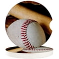 thumbnail image 1 of FMSHPON Sports Theme Retro Baseball Set of 6 Car Coaster for Drinks, Absorbent Ceramic Stone Coasters Cup Mat with Cork Base for Home Kitchen Room Coffee Table Bar Decor, 1 of 5
