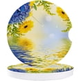thumbnail image 1 of FMSHPON Spring Blue Hydrangea Yellow Chrysanthemum Set of 6 Car Coaster for Drinks, Absorbent Ceramic Stone Coasters Cup Mat with Cork Base for Home Kitchen Room Coffee Table Bar Decor, 1 of 5
