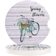 thumbnail image 1 of FMSHPON Spring Flower and Bicycle on Wooden Plank Set of 6 Car Coaster for Drinks, Absorbent Ceramic Stone Coasters Cup Mat with Cork Base for Home Kitchen Room Coffee Table Bar Decor, 1 of 5