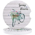 thumbnail image 1 of FMSHPON Spring Flower and Bicycle on Wooden Plank Set of 6 Car Coaster for Drinks, Absorbent Ceramic Stone Coasters Cup Mat with Cork Base for Home Kitchen Room Coffee Table Bar Decor, 1 of 5
