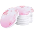 thumbnail image 1 of FMSHPON Spring Pink Flowers Set of 2 Car Coaster for Drinks, Absorbent Ceramic Stone Coasters Cup Mat with Cork Base for Home Kitchen Room Coffee Table Bar Decor, 1 of 5