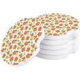 thumbnail image 1 of FMSHPON Spring Theme Orange Flower Pattern Set of 4 Car Coaster for Drinks, Absorbent Ceramic Stone Coasters Cup Mat with Cork Base for Home Kitchen Room Coffee Table Bar Decor, 1 of 5