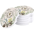 thumbnail image 1 of FMSHPON Spring Vintage Bee Flower Daisy Butterfly Set of 4 Car Coaster for Drinks, Absorbent Ceramic Stone Coasters Cup Mat with Cork Base for Home Kitchen Room Coffee Table Bar Decor, 1 of 5