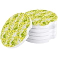 thumbnail image 1 of FMSHPON Spring Yellow Flower Green Plant Wooden Grain Set of 2 Car Coaster for Drinks, Absorbent Ceramic Stone Coasters Cup Mat with Cork Base for Home Kitchen Room Coffee Table Bar Decor, 1 of 5