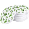 thumbnail image 1 of FMSHPON St. Patricks Day Watercolor Shamrock Pattern Set of 2 Car Coaster for Drinks, Absorbent Ceramic Stone Coasters Cup Mat with Cork Base for Home Kitchen Room Coffee Table Bar Decor, 1 of 5