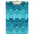 thumbnail image 1 of FMSHPON Stylish Blue Mermaid Scales Pattern Clipboard Hardboard Wood Nursing Clip Board and Pull for Standard A4 Letter 13x9 inches, 1 of 5
