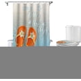 thumbnail image 1 of FMSHPON Summer Flip FlopsFlower 4 Piece Bathroom Set Shower Curtain Bath Rug Contour Mat and Toilet Lid Cover, 1 of 7