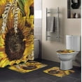 thumbnail image 1 of FMSHPON Sunflower 4 Piece Bathroom Set Shower Curtain Bath Rug Contour Mat and Toilet Lid Cover, 1 of 8