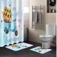 thumbnail image 1 of FMSHPON Sunflower 4 Piece Bathroom Set Shower Curtain Bath Rug Contour Mat and Toilet Lid Cover, 1 of 7