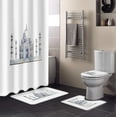 thumbnail image 1 of FMSHPON Taj Mahal 4 Piece Bathroom Set Shower Curtain Bath Rug Contour Mat and Toilet Lid Cover, 1 of 8