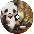 thumbnail image 1 of FMSHPON Tea Party Painting Xmas Christmas Tree Skirt Stand Mat for Holiday Party Decoration Indoor Outdoor 48 inches, 1 of 3