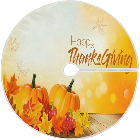FMSHPON Thanksgiving Autumn Vegetables Xmas Christmas Tree Skirt Stand Mat for Holiday Party Decoration Indoor Outdoor 36 inches