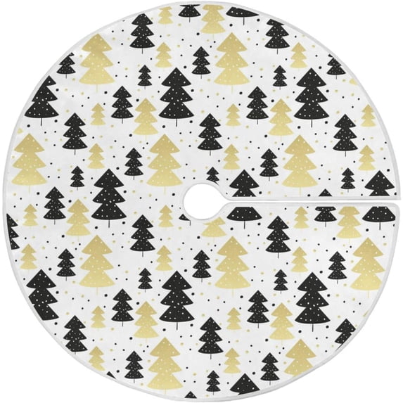 FMSHPON Tree Pattern Xmas Christmas Tree Skirt Stand Mat for Holiday Party Decoration Indoor Outdoor 48 inches