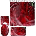 thumbnail image 1 of FMSHPON Valentine's Day Romantic Rose 4 Piece Bathroom Set Shower Curtain Bath Rug Contour Mat and Toilet Lid Cover, 1 of 8