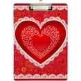 thumbnail image 1 of FMSHPON Valentines Day Lace Hearts Floral Clipboard Hardboard Wood Nursing Clip Board and Pull for Standard A4 Letter 13x9 inches, 1 of 5