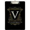 thumbnail image 1 of FMSHPON Vintage Monogram V Clipboard Hardboard Wood Nursing Clip Board and Pull for Standard A4 Letter 13x9 inches, 1 of 5