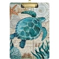 thumbnail image 1 of FMSHPON Vintage Ocean Sea Turtle Starfish Map Clipboard Hardboard Wood Nursing Clip Board and Pull for Standard A4 Letter 13x9 inches, 1 of 7