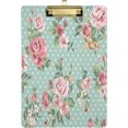 thumbnail image 1 of FMSHPON Vintage Pink Floral Pattern Clipboard Hardboard Wood Nursing Clip Board and Pull for Standard A4 Letter 13x9 inches, 1 of 7