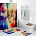 thumbnail image 1 of FMSHPON Water Color Elephant 4 Piece Bathroom Set Shower Curtain Bath Rug Contour Mat and Toilet Lid Cover, 1 of 8
