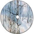 thumbnail image 1 of FMSHPON Watercolor Birch Trees in The Snow Xmas Christmas Tree Skirt Stand Mat for Holiday Party Decoration Indoor Outdoor 36 inches, 1 of 3