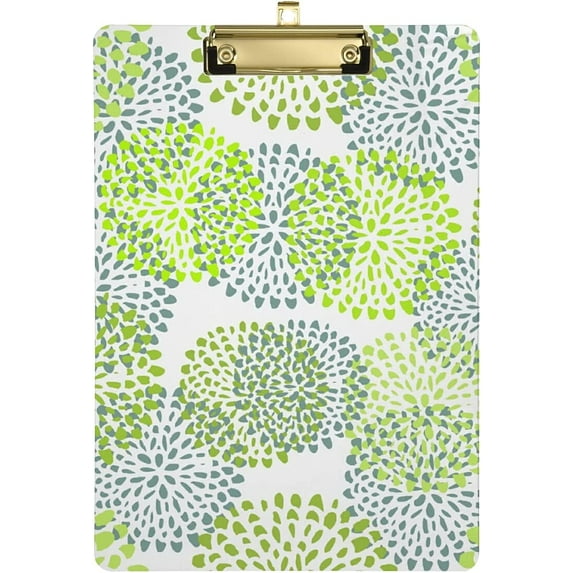 FMSHPON Watercolor Floral Ornament Clipboard Hardboard Wood Nursing Clip Board and Pull for Standard A4 Letter 13x9 inches