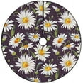 thumbnail image 1 of FMSHPON Watercolor Floral Pattern Daisy Xmas Christmas Tree Skirt Stand Mat for Holiday Party Decoration Indoor Outdoor 36 inches, 1 of 3
