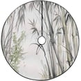 thumbnail image 1 of FMSHPON Watercolor Painting of Bamboo Xmas Christmas Tree Skirt Stand Mat for Holiday Party Decoration Indoor Outdoor 36 inches, 1 of 3