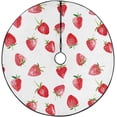 thumbnail image 1 of FMSHPON Watercolor Strawberries Xmas Christmas Tree Skirt Stand Mat for Holiday Party Decoration Indoor Outdoor 48 inches, 1 of 3