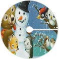 thumbnail image 1 of FMSHPON Winter Snowman Birds Owl Fox Snow Xmas Christmas Tree Skirt Stand Mat for Holiday Party Decoration Indoor Outdoor 36 inches, 1 of 6