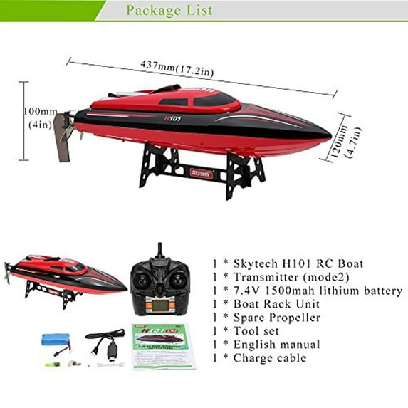 FMT H101 2 4G Remote Controlled 17 Inch Over Size 25KM H 180 Degree Flip High Speed Electric RC Racing Boat for Pools Lakes and Outdoor Adventure