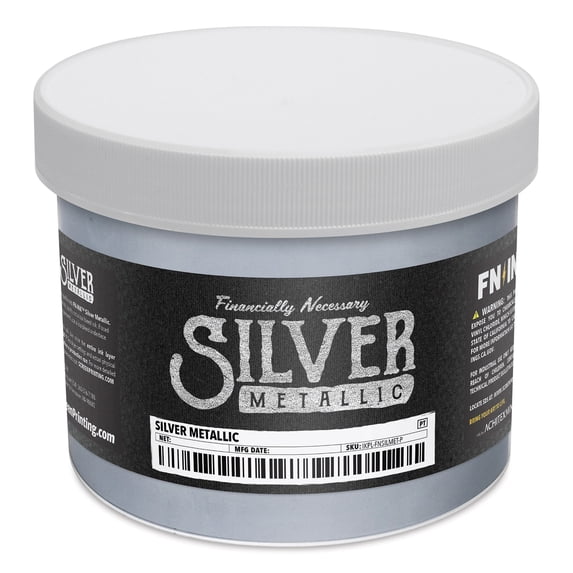 FN Ink Plastisol Screen Printing Ink - Silver Metallic, Quart