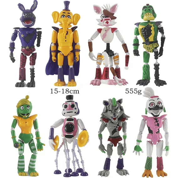 FNAF Action Figures, 6 PCS Toy Figures, 5.5 Inches Collectible Toys Set with Ball Joint Connection Light, Cake Toppers for Video Games Fans Boys, Girls, Kids Adults as Gifts