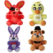 FNAF Christmas Gift Birthday Gifts Five Nights At Freddys Cute Plush Toy Security Breach Series Glam Rock Chica Bonnie Foxy Freddy Plush Doll For Kid Gift Valentine's Day Gifts Doll 4Pcs
