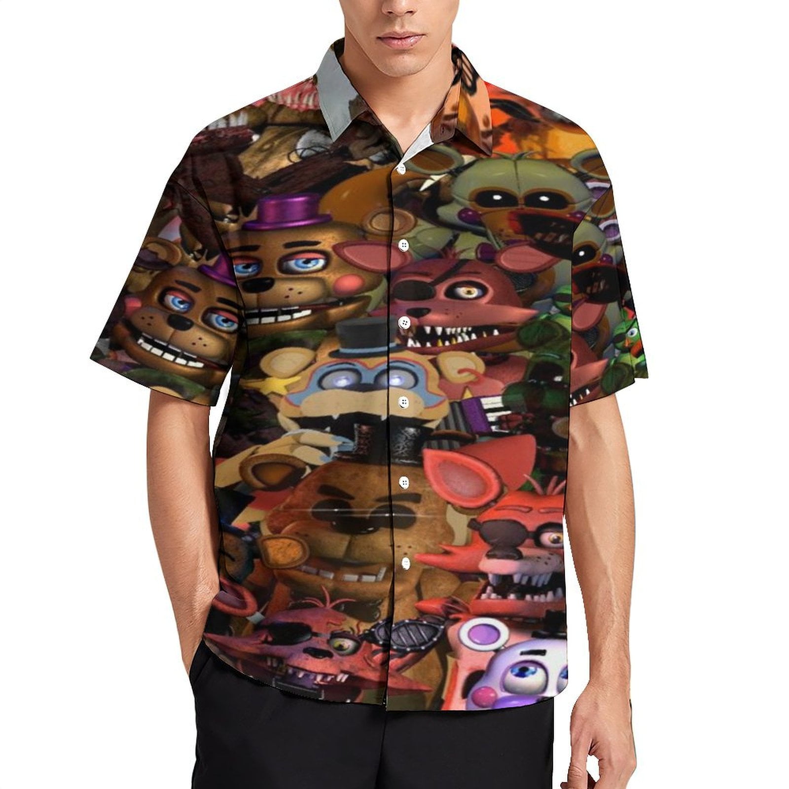 Men's Hawaiian Shirt Short Sleeve - Aloha Print Beach Shirt, Casual Button Down, Lightweight Polyester, Multiple Sizes - View #2