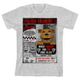 thumbnail image 1 of FNAF Freddy Fazbear's Pizza Flyer Boy's Heather Grey T-shirt-XL, 1 of 5