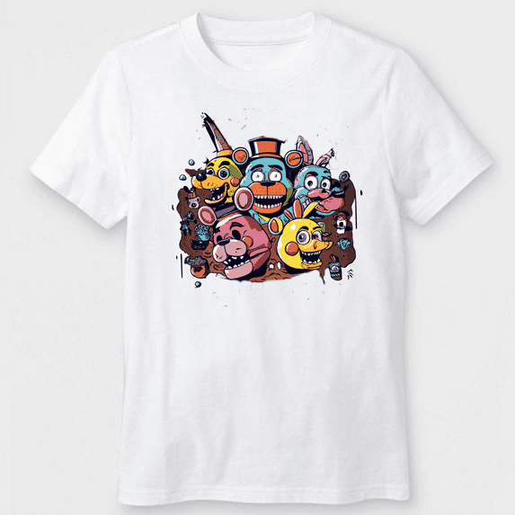 FNAF Game Shirt Cartoon Graphic T-Shirt Size 8