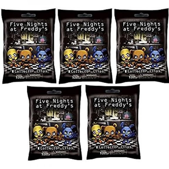 FNAF Officially Licensed Five Nights At Freddy's 3 Figure Hangers Toy 5-Pack Set 5 Random Styles