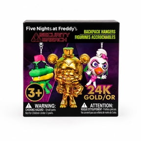 Five Nights at Freddys Security Breach Backpack Hangers Mystery Figure Blind Box, 24K Gold/Glow Character, Ages 3+